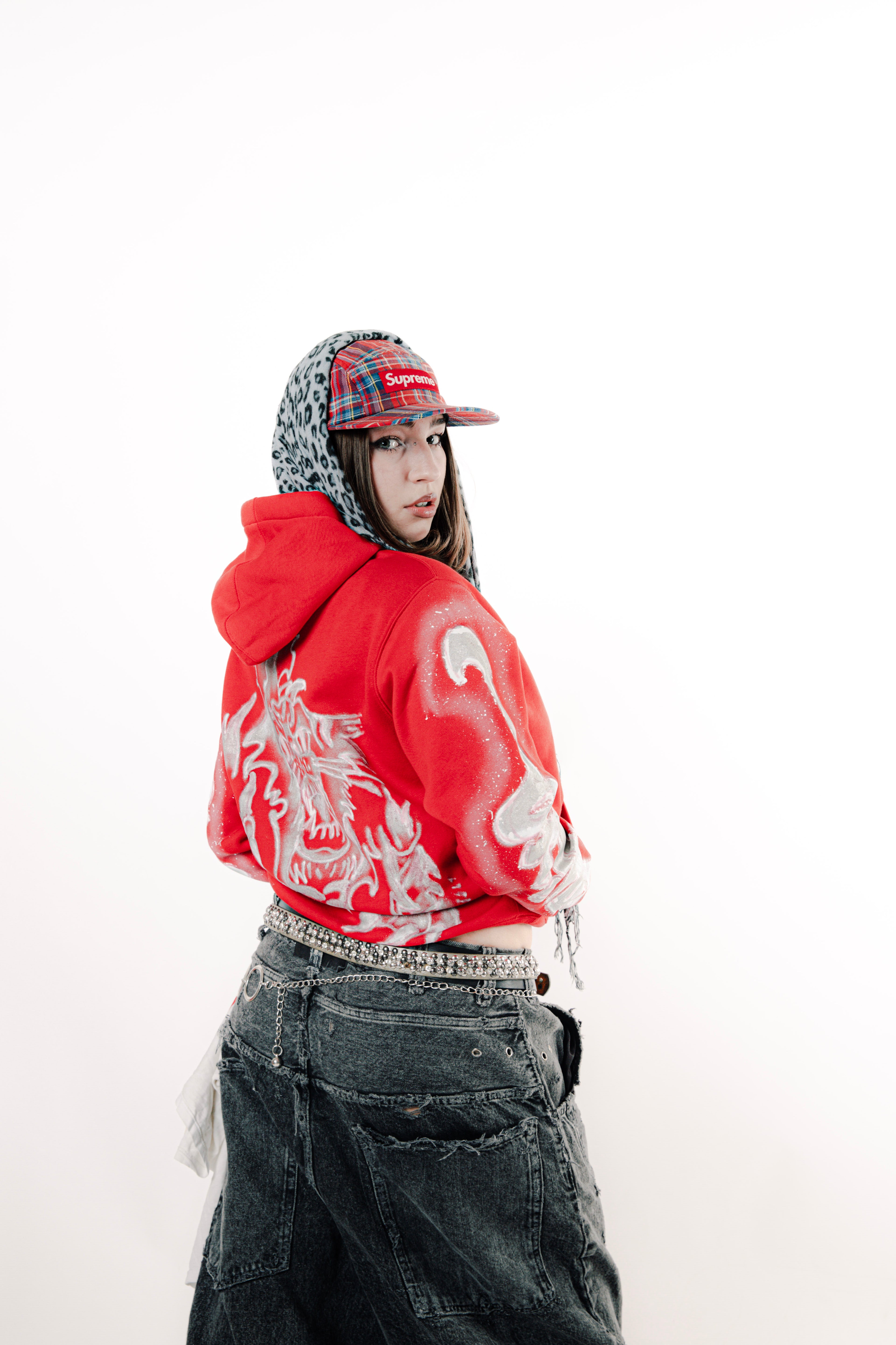 1/1 Red Kalixo Hand-customized Hoodie