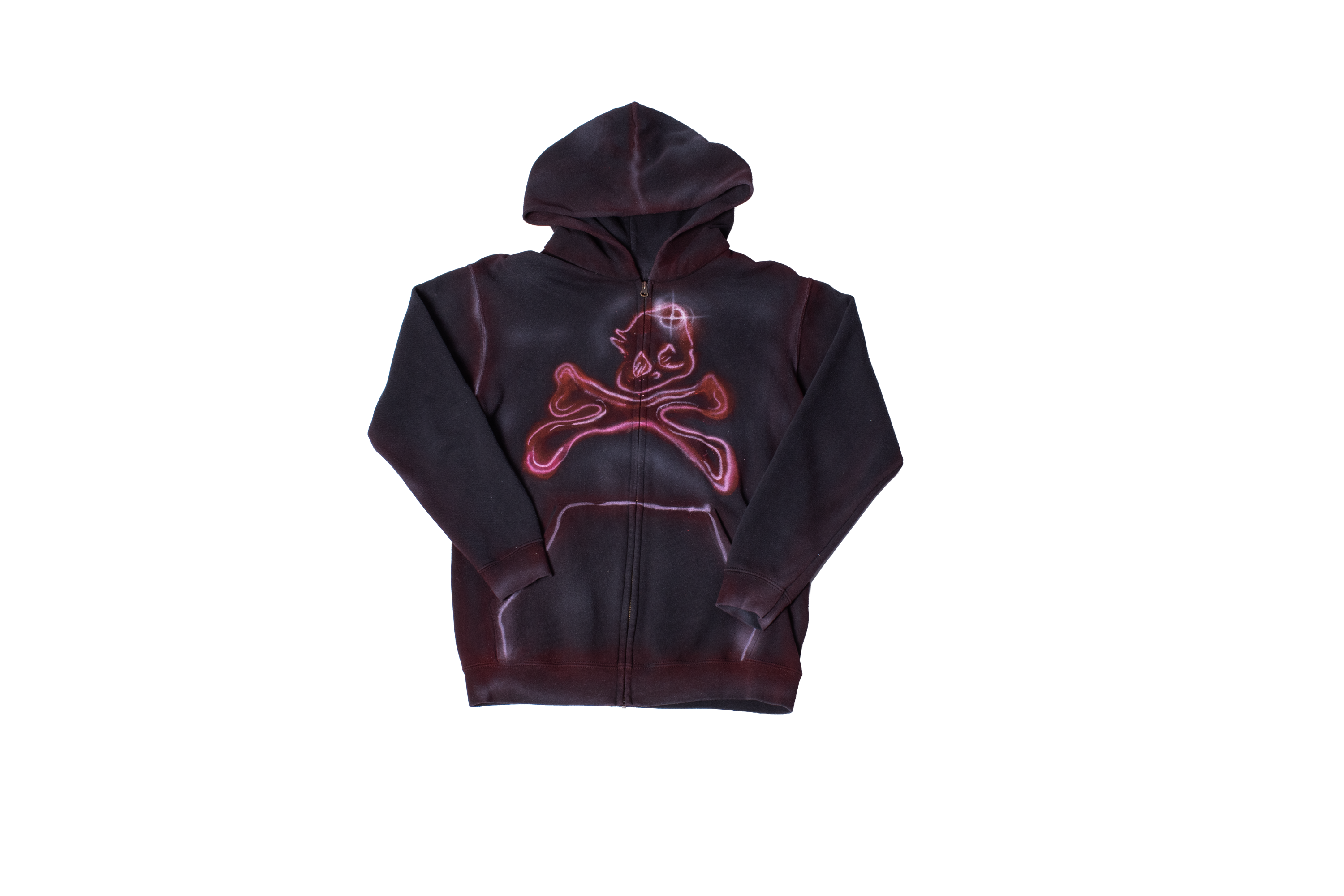 1/1 Red Skelly Zip-up Hoodie