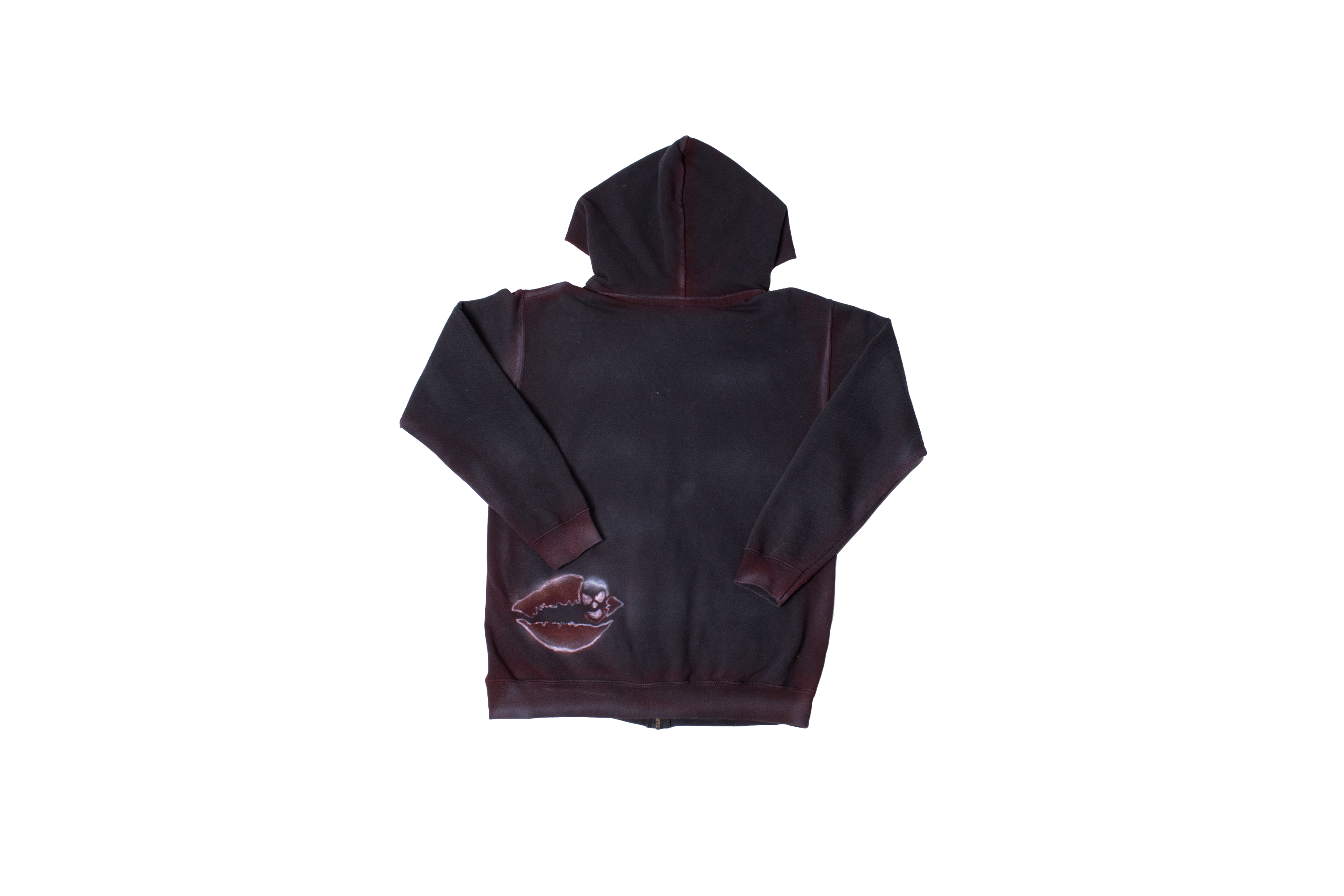 1/1 Red Skelly Zip-up Hoodie