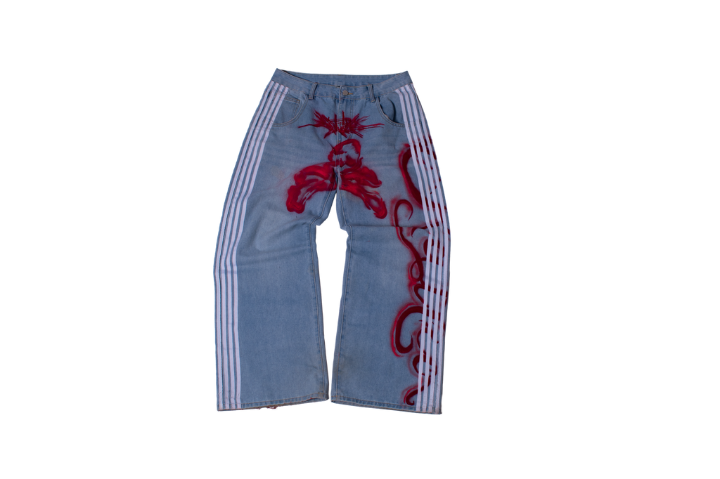 1/1 Red Skelly Jeans