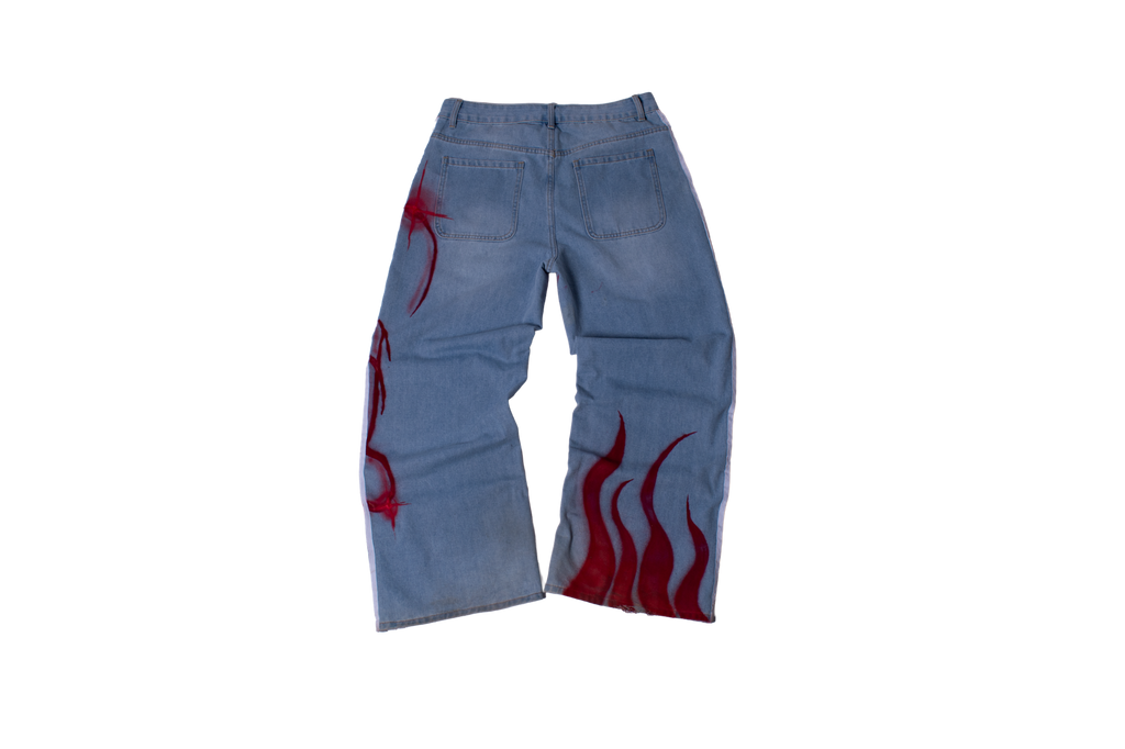 1/1 Red Skelly Jeans