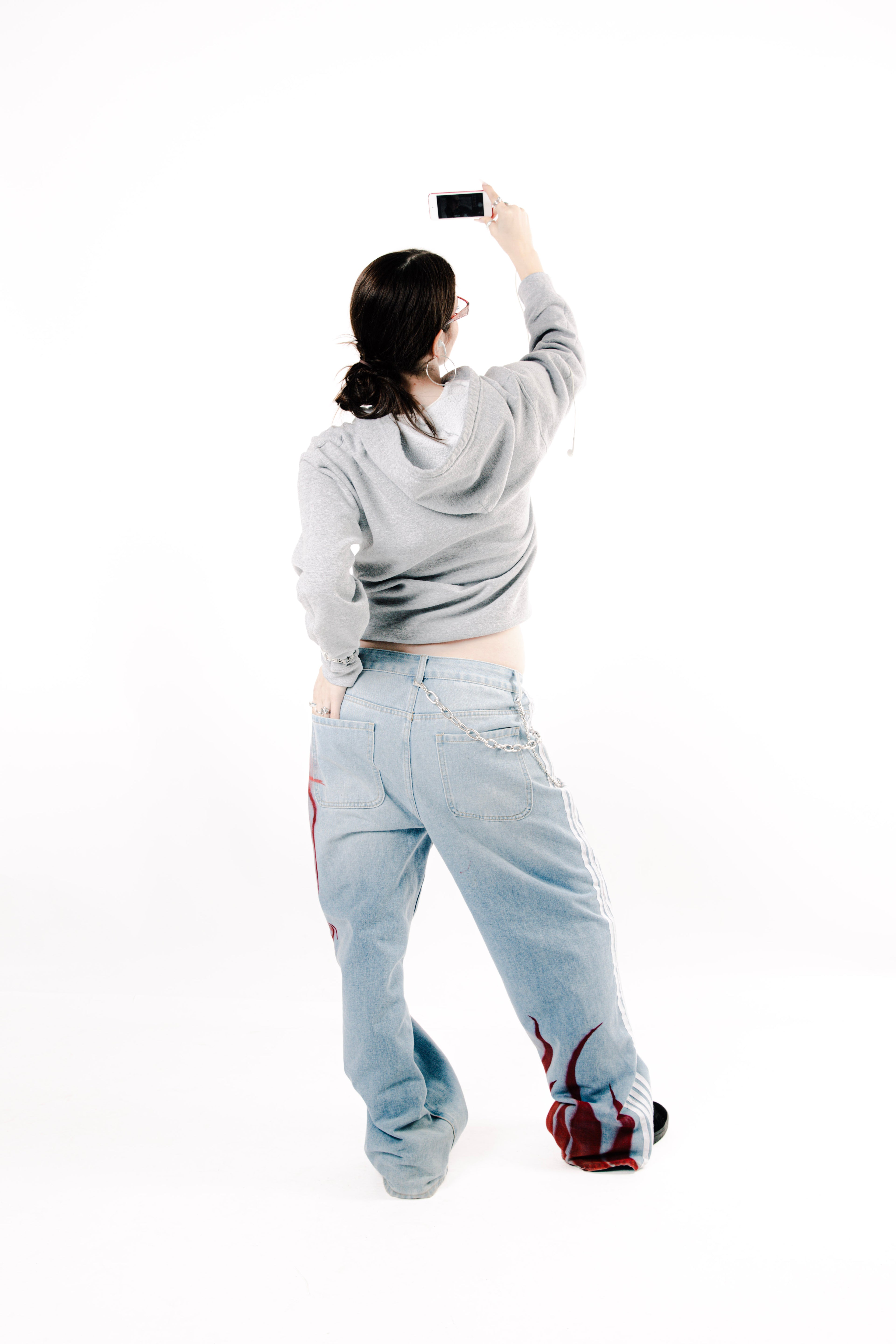 1/1 Red Skelly Jeans