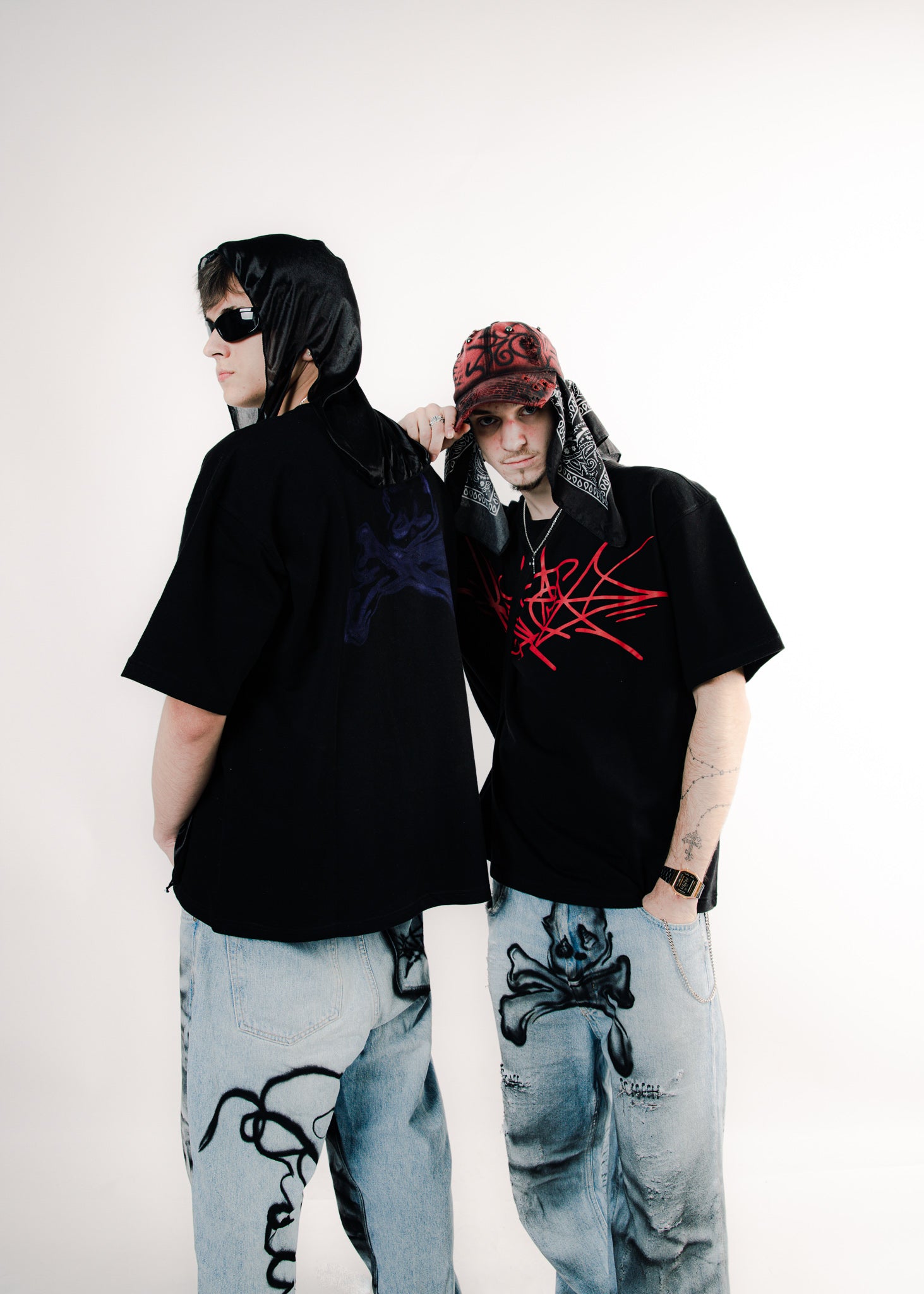 1/1 Black Caligraphy Kalixo Jeans